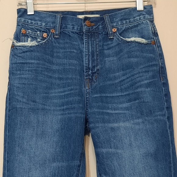 MADEWELL PERFECT Jeans Cropped Distressed 100% Cotton Taper Leg Denim Fall - Picture 3 of 12